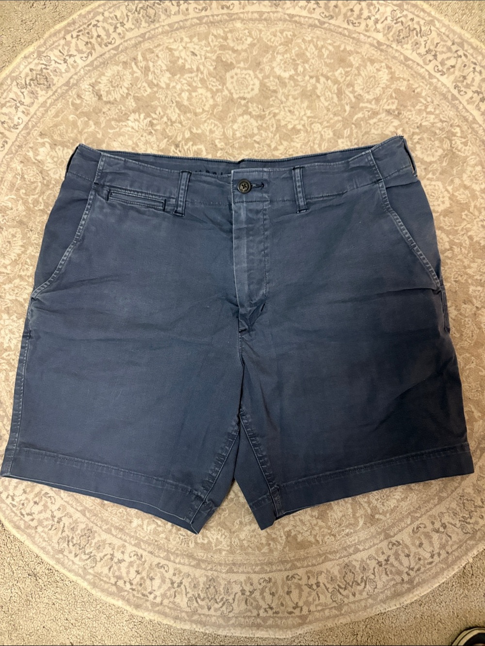 American Eagle Outfitters Men's Navy Blue Flat Front Shorts